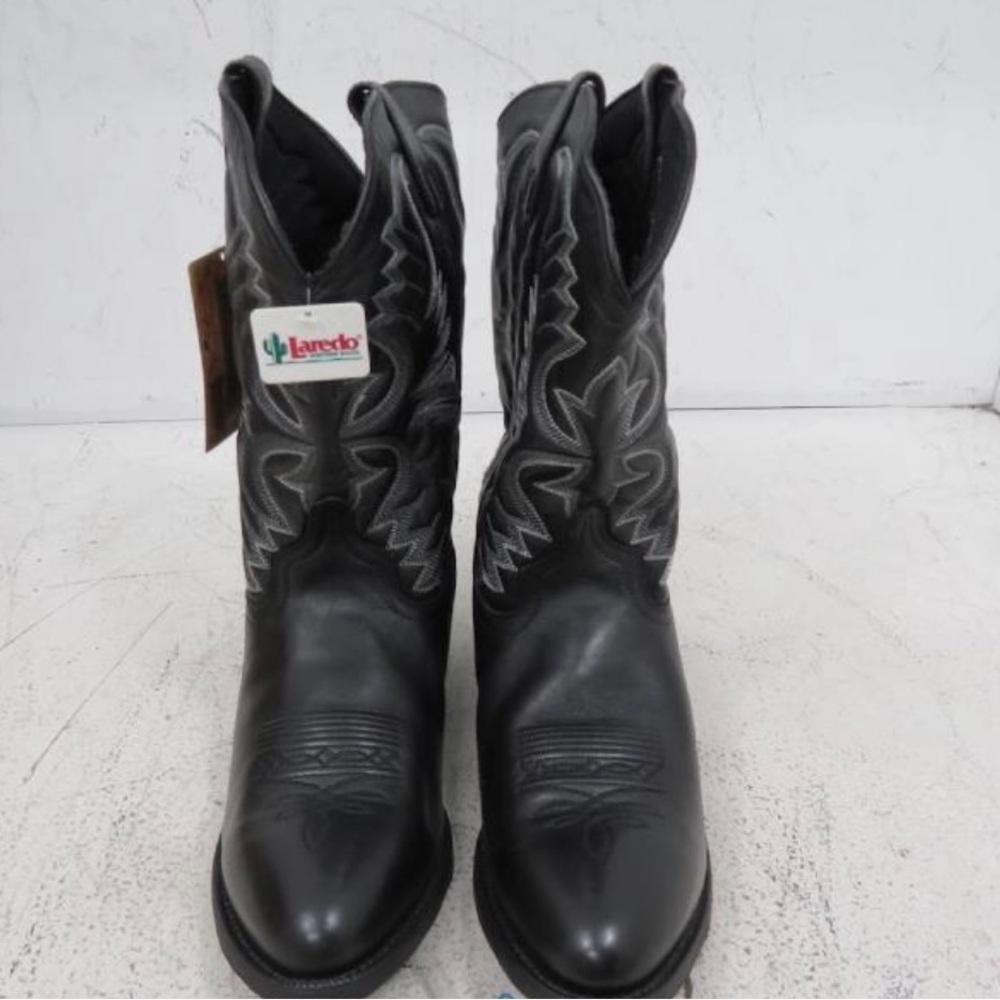 Laredo Men's Birchwood Leather Upper Black Cowboy Boots Size 15 EW